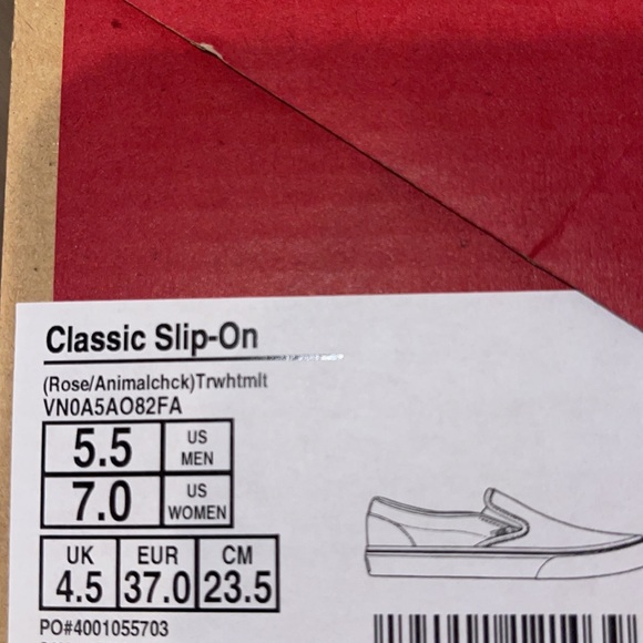 Vans Classic Slip-On (Rose & Animal Checkerboard) New ❤️ - Picture 15 of 15